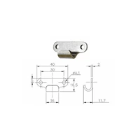 001-600CLRMSZN Keeper Plate for Junior ProLatch Mild Steel Zinc Plate Passivate (Silver Blue)