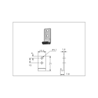 Catch Plate for Toggle Latch Mild Steel Zinc Plate Passivate (Silver Blue)