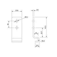 Catch Plate for Toggle Latch Mild Steel Zinc Plate Passivate (Silver Blue)