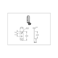 Catch Plate for Toggle Latch Mild Steel Zinc Plate Passivate (Silver Blue)