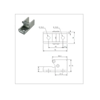Catch Plate for Toggle Latch Mild Steel Zinc Plate Passivate (Silver Blue)