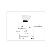 Catch Plate for Toggle Latch Mild Steel Zinc Plate Passivate (Silver Blue)