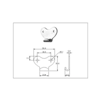 Catch Plate for Toggle Latch Mild Steel Zinc Plate Passivate (Silver Blue)