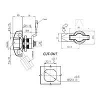 Padlockable Quarter Turn Lock with Wing - Steel 