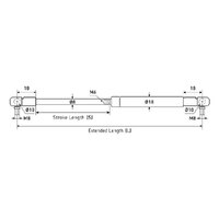 Gas Strut 8mm x 18mm - Max Length 230mm - Force 50N