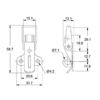 Non-Adjustable Padlockable Toggle Latch - 300 Strength (kg) - Mild Steel