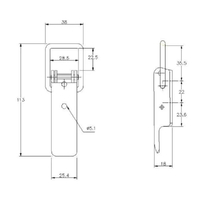 Non-Adjustable Latch - 450 Strength (kg) - Mild Steel
