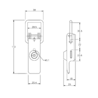 Non-Adjustable Latch with Key Lock - 450 Strength (kg) - Mild Steel