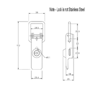 Non-Adjustable Latch with Key Lock - 550 Strength (kg) - Stainless