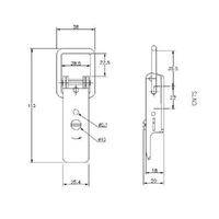 Non-Adjustable Latch with Safety Catch - 450 Strength (kg) - Mild Steel