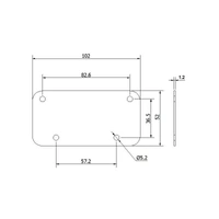 Handle Backing Plate Mild Steel Zinc Plate Passivate (Silver Blue)