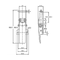 Adjustable Latch - 650 Strength (kg) -  Mild Steel