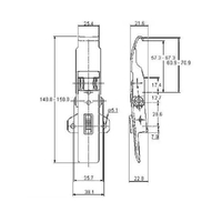 Adjustable Latch with Safety Catch - 450 Strength (kg) -  Mild Steel