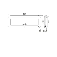 Short Drop Handle Mild Steel Zinc Plate Passivate (Silver Blue)