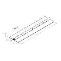 Stainless Steel Piano Hinge - Open Width 25mm