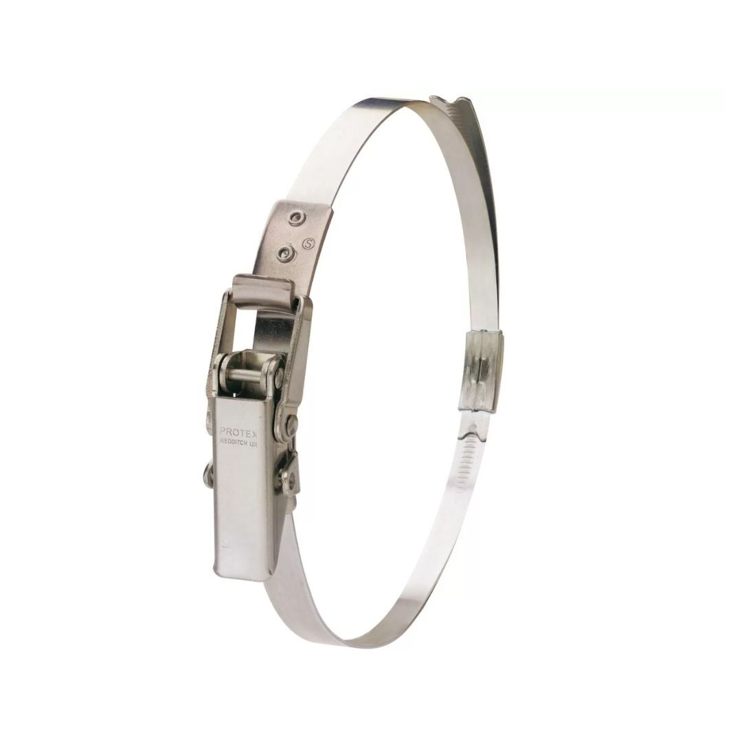 070-115mm Diameter High Grip Rigid Claw Mild Steel Quick Release Bandclamp Zinc Plate Passivate (Silver Blue)