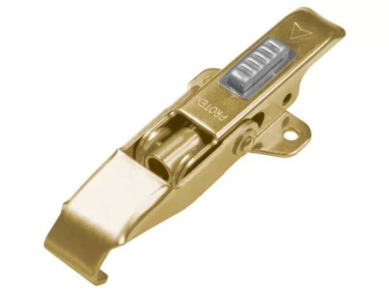 Adjustable Latch with Safety Catch Medium Duty Mild Steel Zinc Plate Passivate (Yellow)