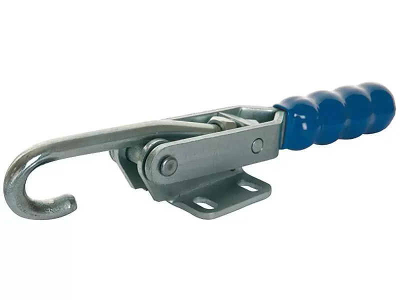 Toggle Clamp Horizontal Draw Action Mild Steel Zinc Plate Passivate (Silver Blue)
