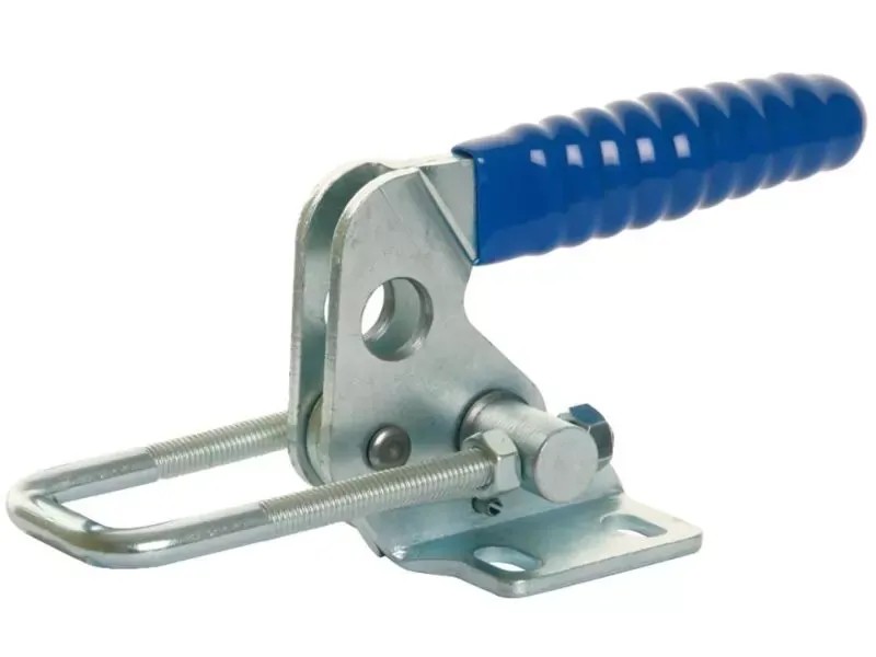 Toggle Clamp Horizontal Draw Action Mild Steel Zinc Plate Passivate (Silver Blue)